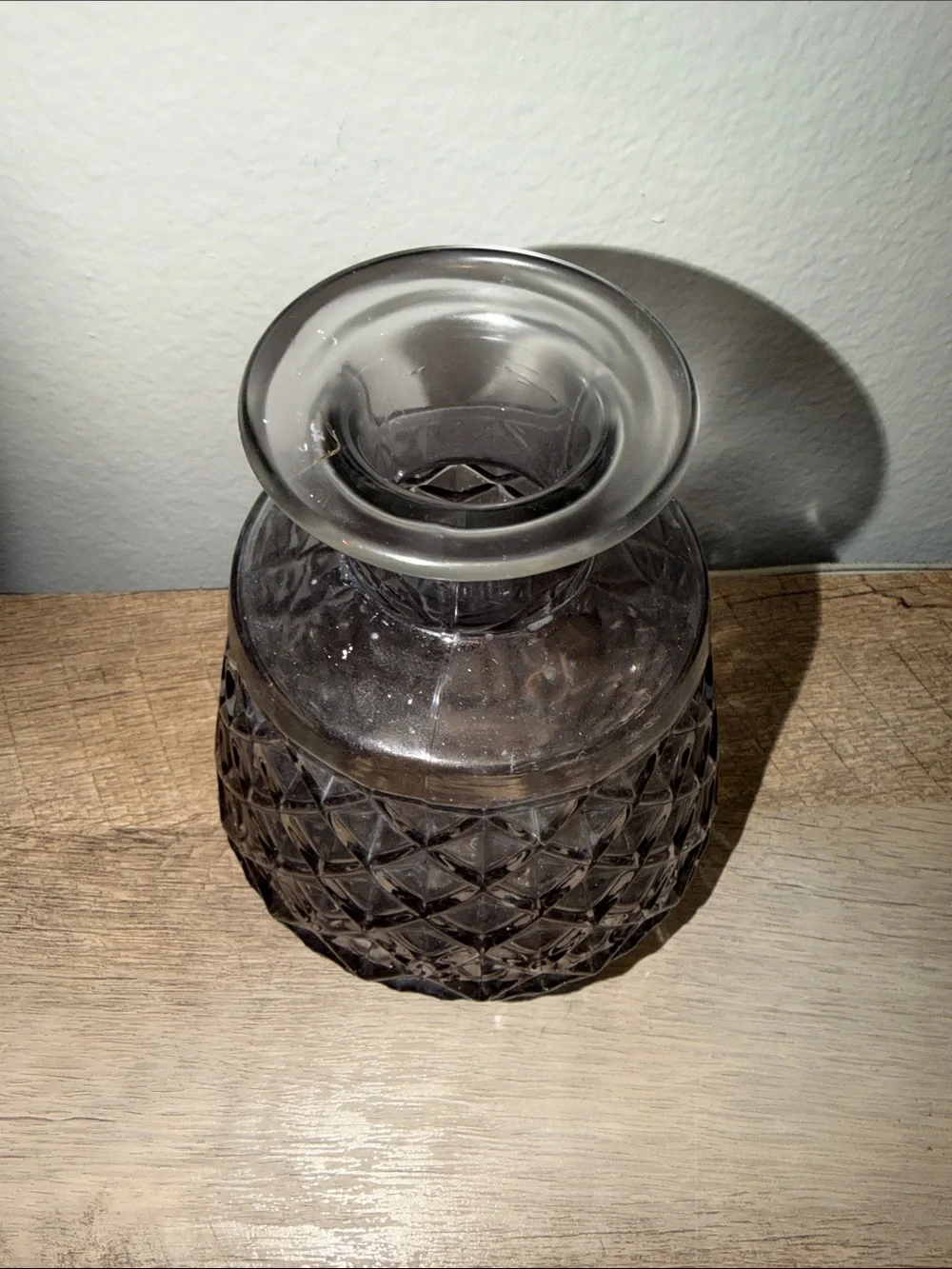 Smoked Glass Textured Decorative Vase